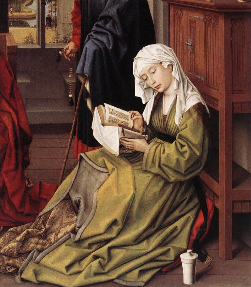 ShakesisterGrim's tweet photo. The Magdalen Reading, c. 1435 Oil.
Artist: Rogier van der Weyden
*One of my favorite depictions of The Magdalene.
#TheMagdalene #Art #Easter #Soul #Love #Nun #Reader #Reading #Read #Books #Fidelio https://t.co/q607XbxLvF