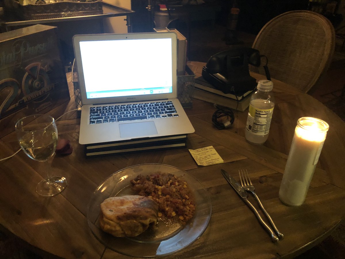 mouthygoddess's tweet photo. So a couple of nights ago, I went on a virtual date with a cute guy. I poured wine, I put up fairy lights, I wore my most “I have cleavage but I’m not bragging” dress. In order to make it feel more like a date, I put on spanx because I’m a psychopath. #distancedating https://t.co/grCIoMSKOJ
