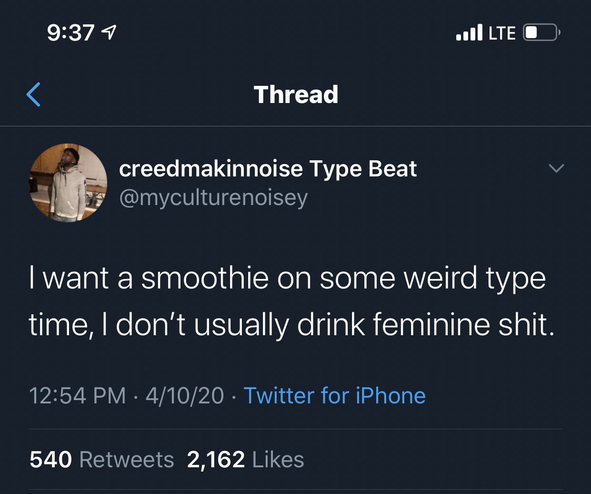 Smoothies are only for womenfolk, blud