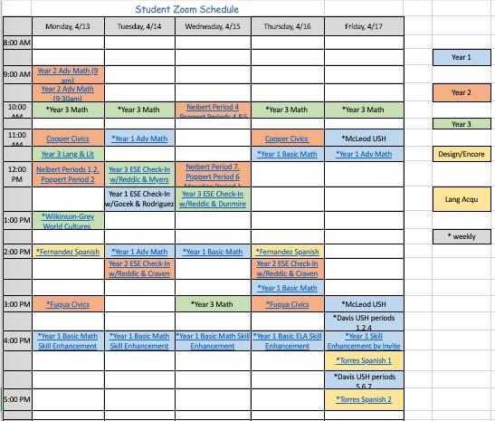KristenFuqua's tweet photo. @PineViewMiddle Families Week 3 Student Zoom Schedule:
As you plan for week 3, check out the student zoom schedule for this week. All links and passwords are located as anย announcement in your child's course.
See you zoom! https://t.co/h94TzYdZYR