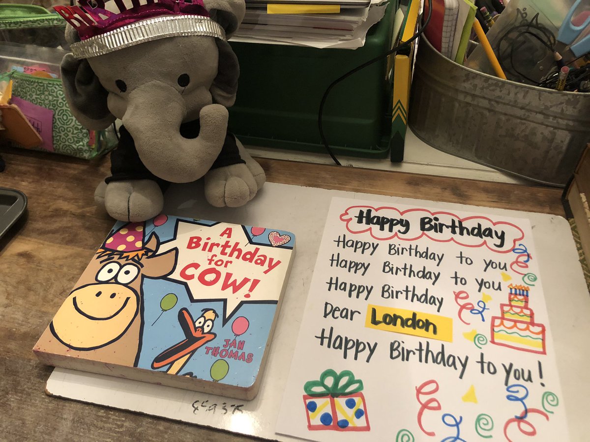 GingerWatkins76's tweet photo. Mabel is ready to celebrate our friend’s birthday tomorrow during or digital daily class meeting! #tcrwp https://t.co/75mtapYcjw