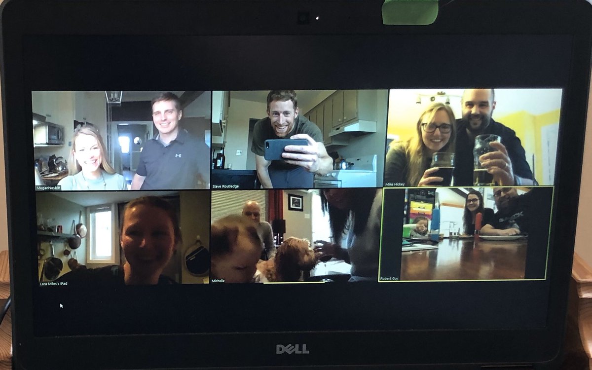 swroutledge's tweet photo. It was great to get everyone together virtually for an Easter dinner, a few drinks, and some cards! @benthicmapper @MariaVeitch @hickeycommamike @Psychomutt34 @KristaCarolynG @AndreaHeffernan https://t.co/o5rCrCZu7f