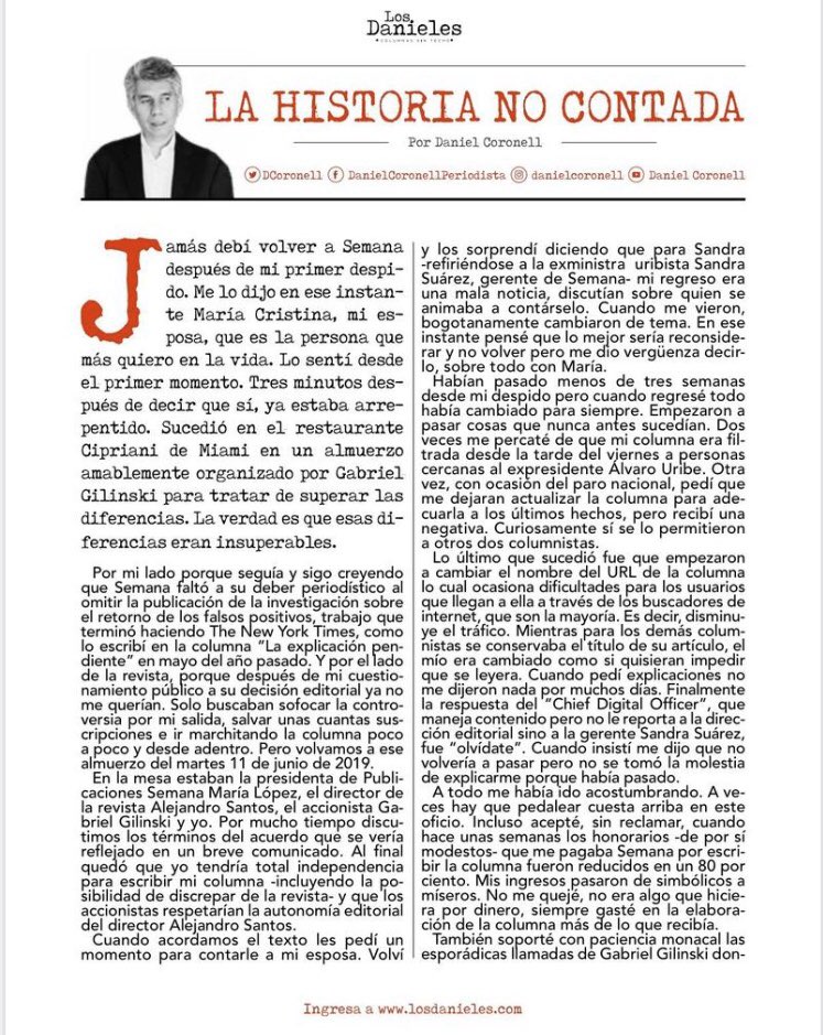 losdanieles's tweet photo. Compartimos por aquí nuestras primeras columnas, ya que tumbaron la página oficial. No podrán silenciarnos en #LosDanieles 
Gracias infinitas a nuestros lectores por hacer esto posible. https://t.co/XMYBZoyZLm