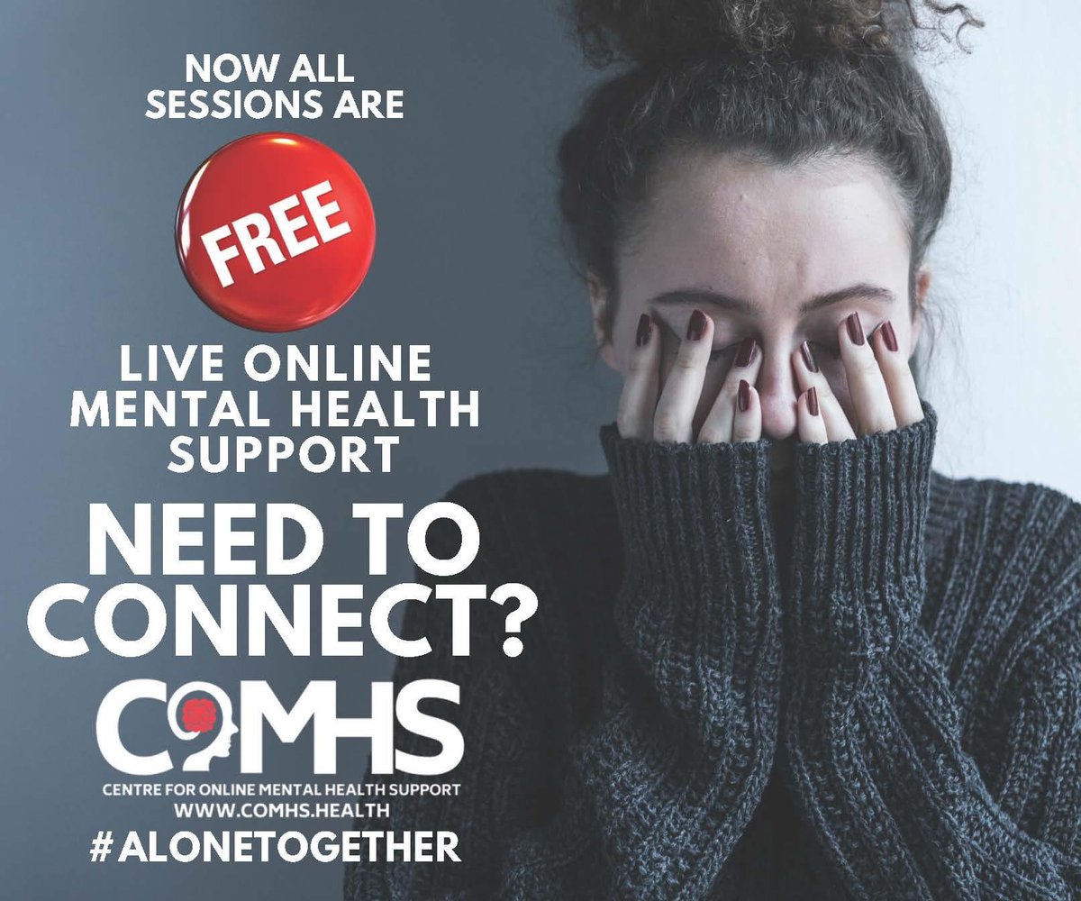 Great news for anyone looking for a little help dealing with life. Due to an overwhelming response to our first couple weeks, COMHS is continuing to offer all our upcoming sessions for FREE! Check out how we can help you & register today.  http://www.comhs.health  #alonetogether  