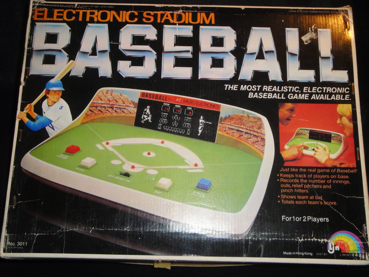 danjmcs's tweet photo. I remembered this pic from Christmas 79 with my Dad &amp; I playing a new electronic baseball game that I was given that year. Electronic Stadium Baseball it was called, looks like it was just a one year make, with so many new electronic games coming out in the 80s. #RetroBaseball https://t.co/ntDwXdAjvS
