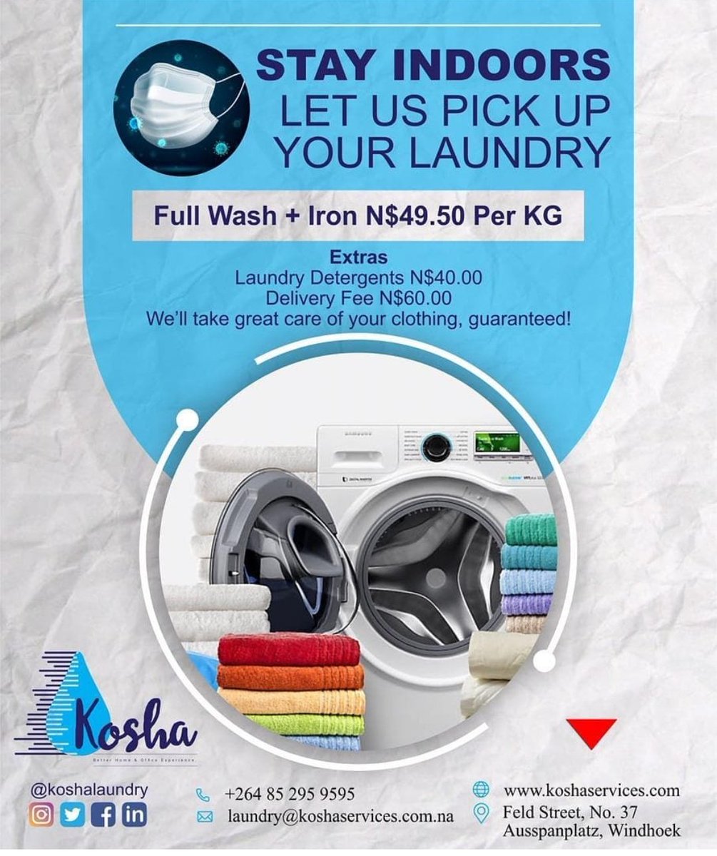 KoshaLaundry's tweet photo. Mondays - Thursdays are now 10% CHEAPER🤗 Stay Indoors ~ Dial 085 295 9595 now to schedule for a pick up.
#StayHome #laundryservices #kosha #Covid_19 #cleaningservices #cleancloths #discount https://t.co/3fLlliiKUQ