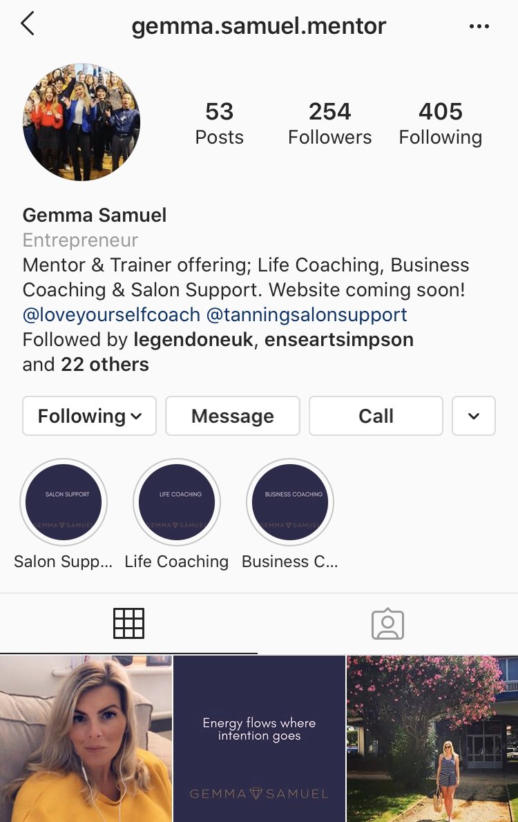 GemmaMentor's tweet photo. Are you following me on Insta? 

This week you can expect the “3 Tip daily” IGTV 👍 🎥 

#Entrepreneur #MarketingCoach #BusinessMentor #LifeCoach #SalonMarketing #SalonSupport https://t.co/ZOKPFmOyPA