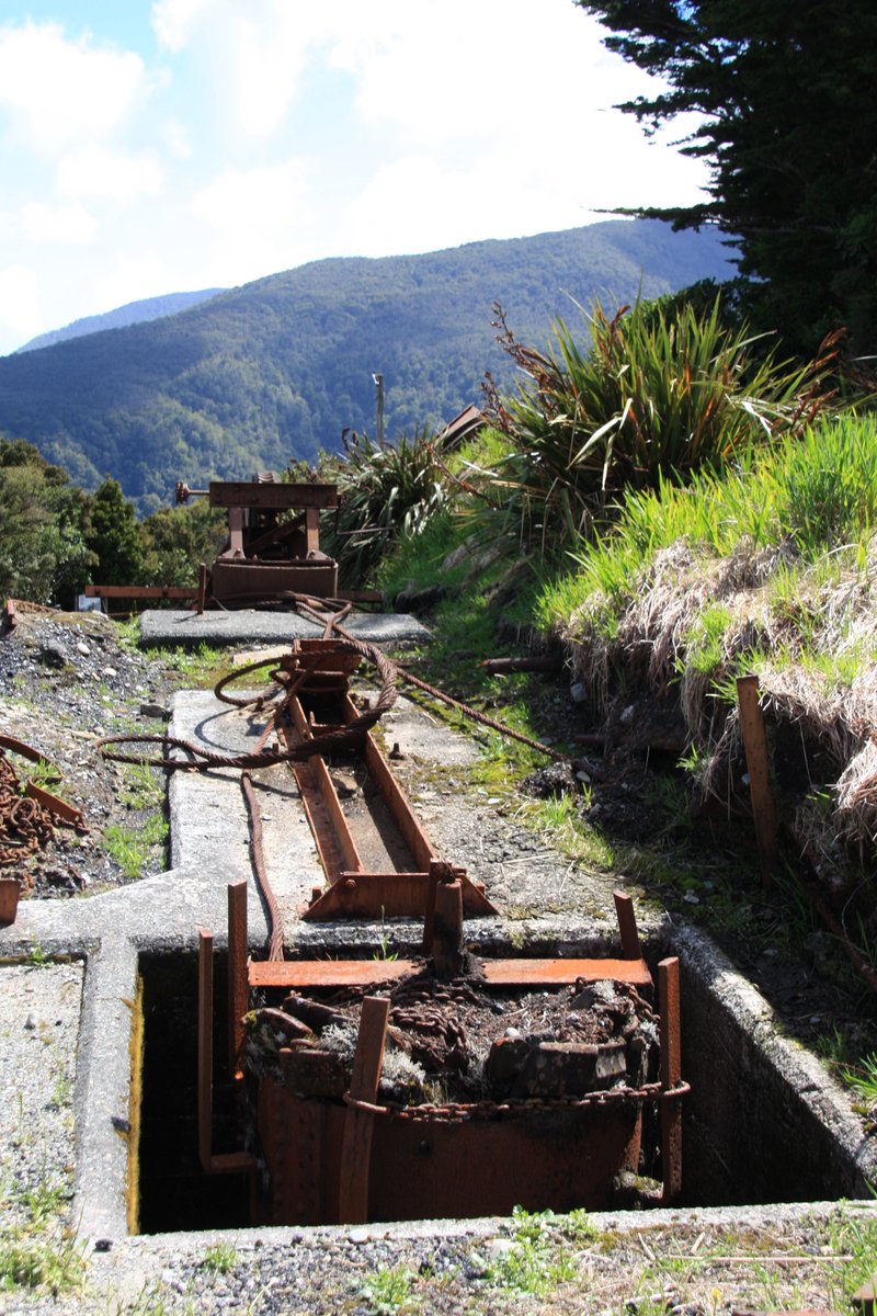 Remnants of the aerial ropeway that brought coal to the brakehead from mines further inland between 1954 and 1968.