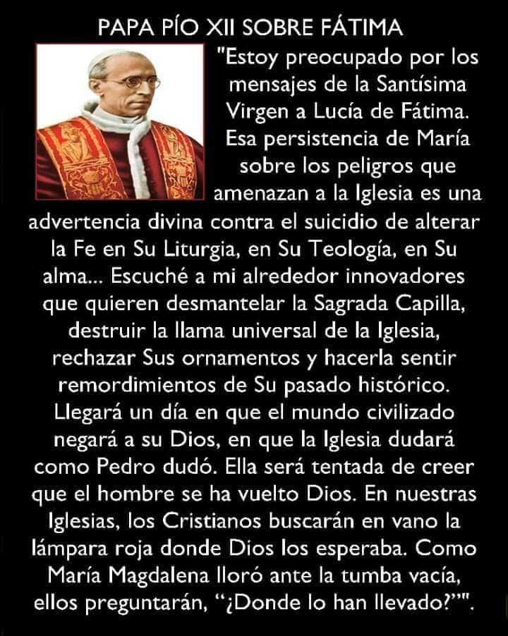 Papa Pío XII sobre la Virgen de Fátima