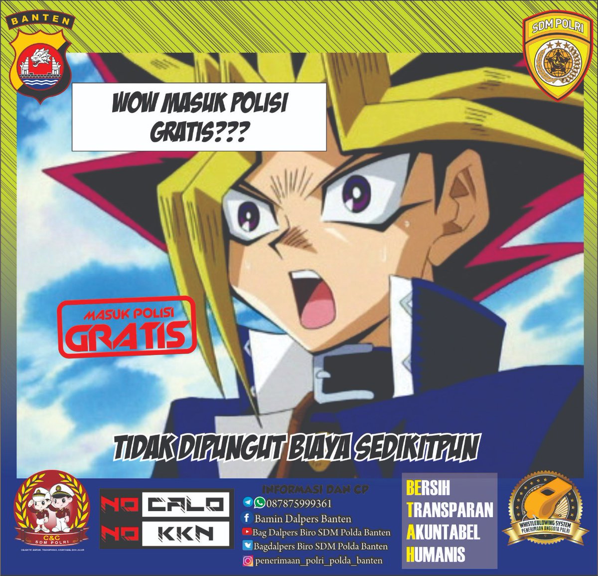 POLSEKPASARKEM2's tweet photo. Percaya lah kemampuan sendiri kamu pasti bisa,
Kuncinya adalah yakin dengan usahamu

Tidak pake Calo itu baru  yang namanya Keren..

Percaya diri No Calo No KKN

@ssdm_polri
@rekrutmen_polri
@divisihumaspolri
@humaspoldabanten

#casis2020
#catar2020
#penerimaanpolripoldabanten https://t.co/nketXcyxCj