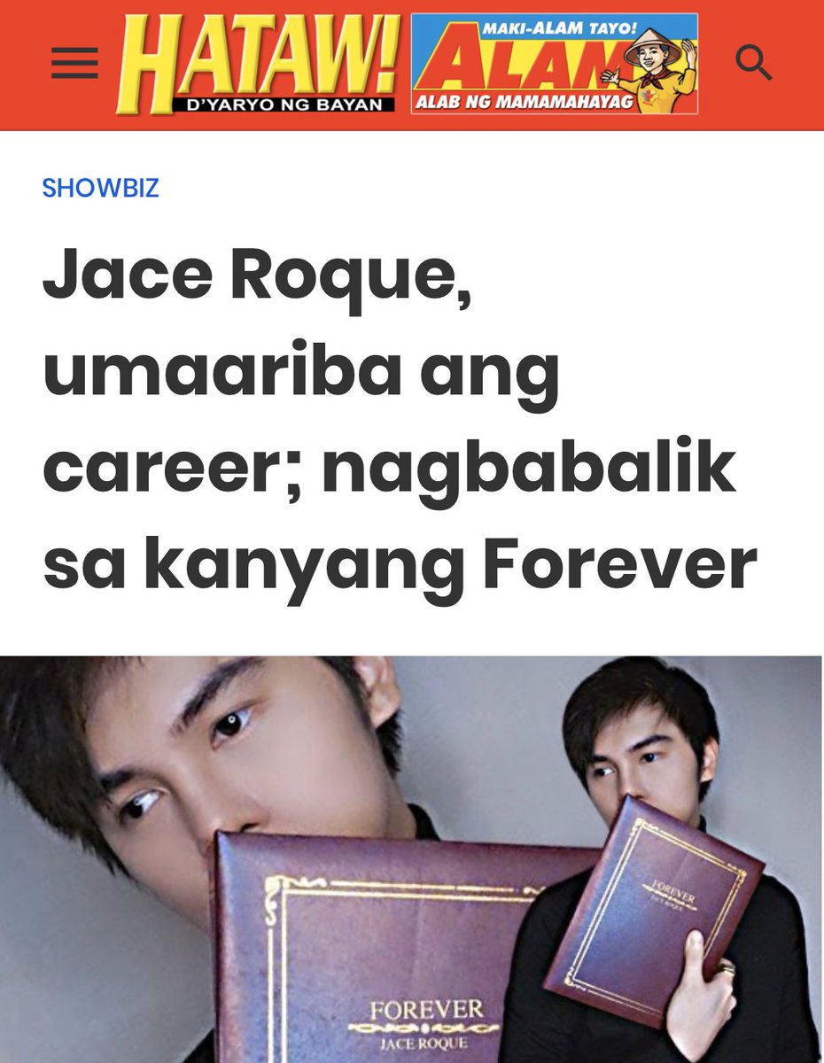 JaceRoque_'s tweet photo. Thank you Tita Maricris Nicasio and @HatawTabloid! ❤️
https://t.co/7vS7cqVDZ9
#FOREVER @AWAL @kobalt
https://t.co/kimssxaAd9
https://t.co/NFRiShm434
https://t.co/pTH3hUQMIT
#Pop #RnB #EDM #NewMusicFriday #Hataw https://t.co/qhEnF6zM7n