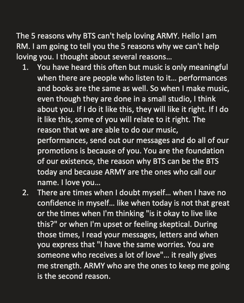 5 reasons why BTS can’t help loving ARMY: RM