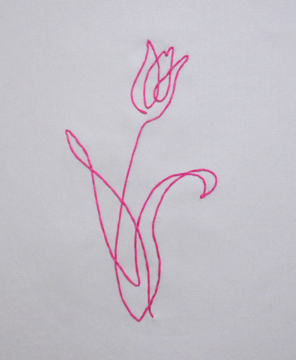 Twitter 上的 Isshin 1本の刺しゅう糸で1筆書きしたチューリップ 刺しゅう 一筆書き T Co 4prprjrhcr Twitter