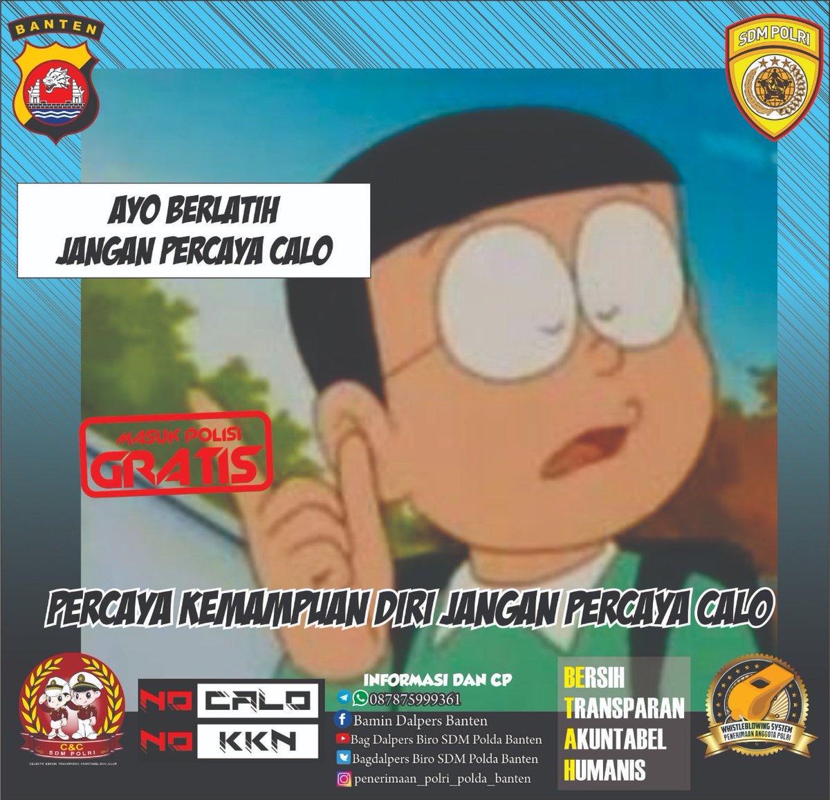 POLSEKPASARKEM2's tweet photo. Percaya lah kemampuan sendiri kamu pasti bisa,
Kuncinya adalah yakin dengan usahamu

Tidak pake Calo itu baru  yang namanya Keren..

Percaya diri No Calo No KKN

@ssdm_polri
@rekrutmen_polri
@divisihumaspolri
@humaspoldabanten

#casis2020
#catar2020
#penerimaanpolripoldabanten https://t.co/vnZWCAOAfl
