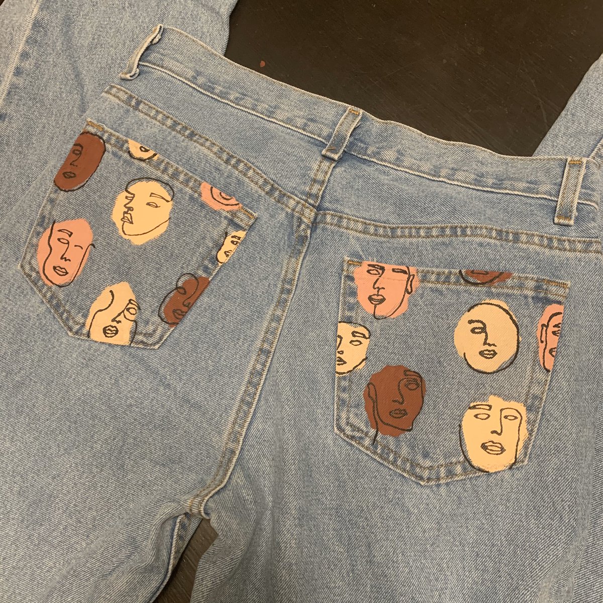 Starting a thread of the jeans I paint! Here are the first 2 