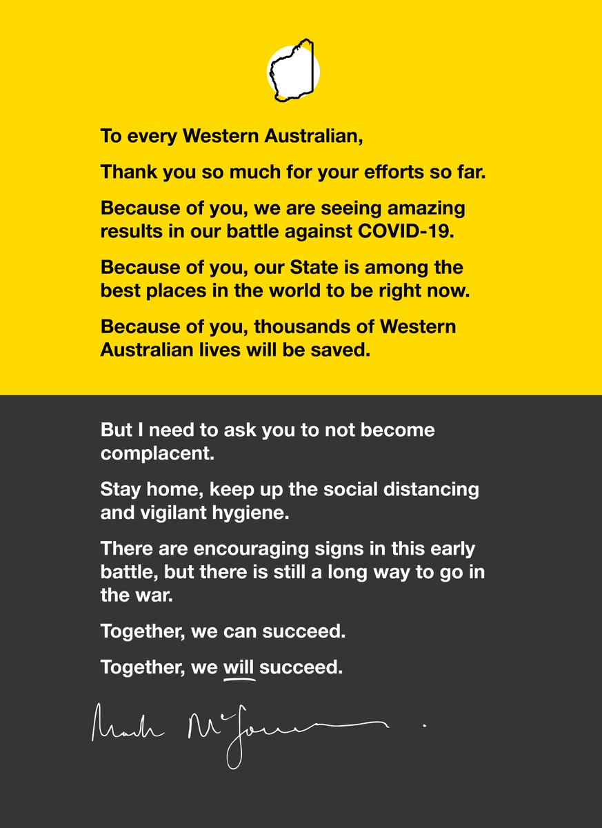 MarkMcGowanMP's tweet photo. A message for every Western Australian: https://t.co/8rbC6V78Jb