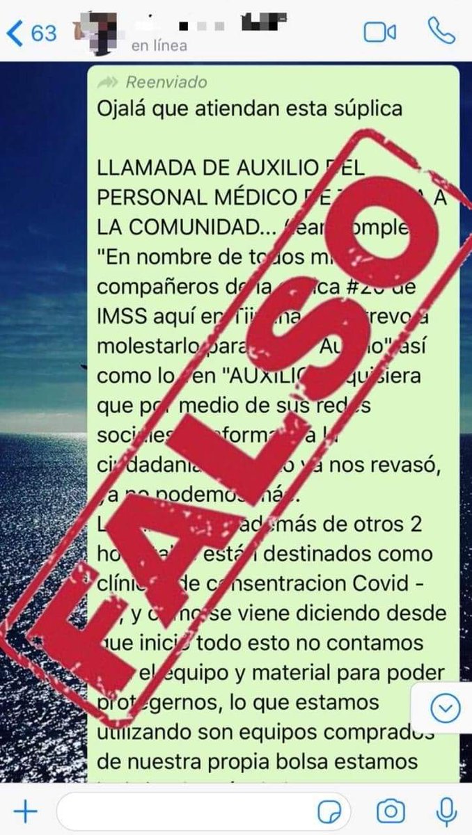 Eugenio Derbez comprarte información falsa que ya desmintió el IMSS de Tijuana.
¡Por favor! No crean todo lo que dicen las cadenas de WhatsApp. 🤦
1/2