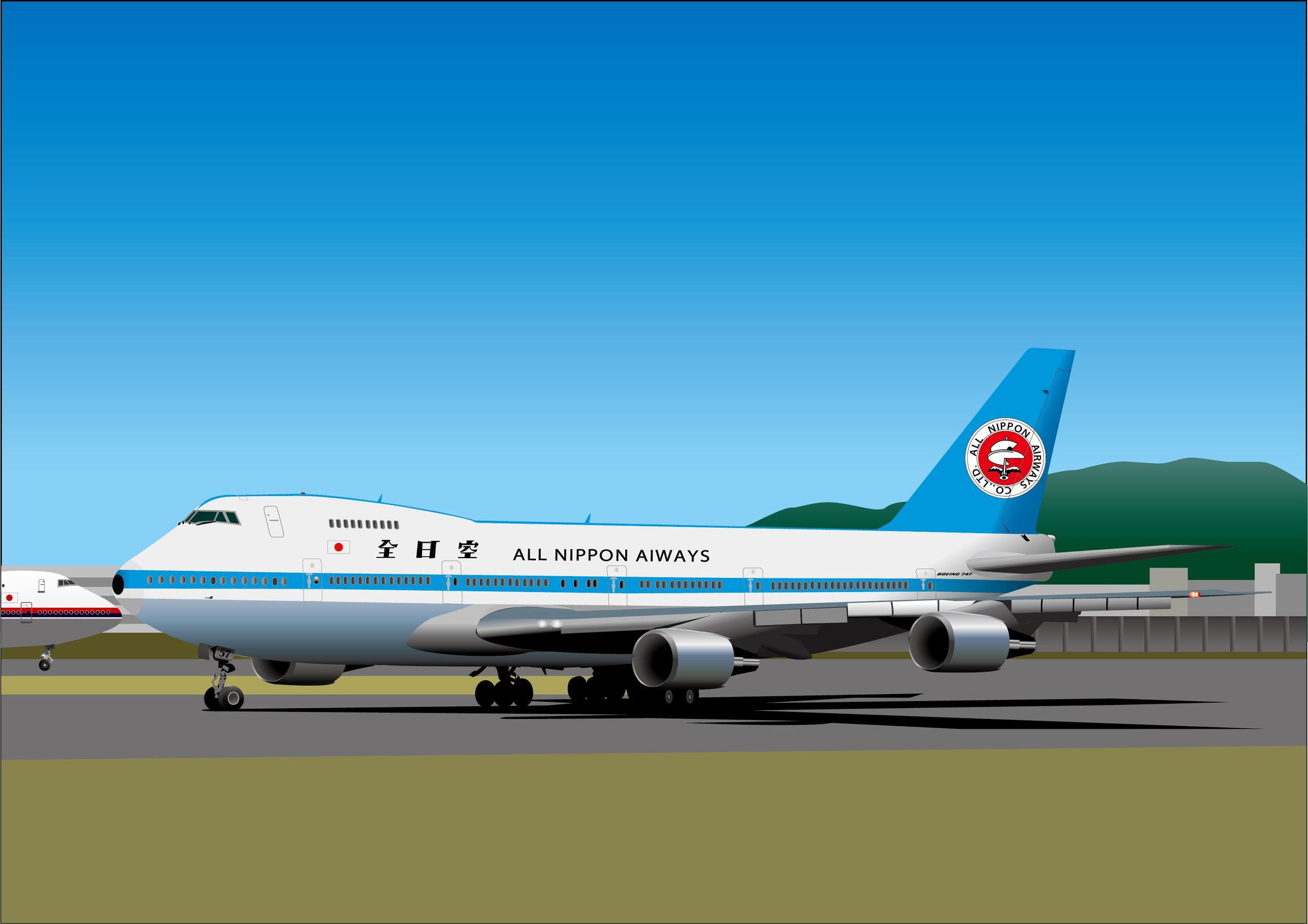 ANAネクタイピン　B747SRモヒカン塗装