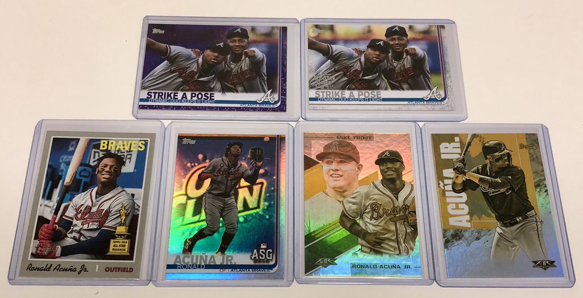 PC Day 4: The Acuña Collection (will add to pinned tweet soon). Drop your favorite Acuña’s here, or let me know if selling or trading any. Just picked up a PSA10 RC tonight! $1  @HobbyConnector Pic 1: AutosPic 2: Update RCs + HolidayPic 3: Misc RCs/PRCsPic 4: Misc 2019/20