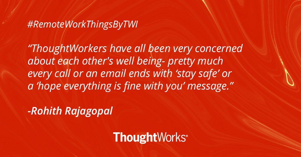 thoughtworksIN's tweet photo. #RemoteThoughtworkers understand empathy, it gives us a sense of belonging, we are all taking care of each other during these trying times. :)
#tips #workfromhome #lockdown https://t.co/4KZ6rHfU09