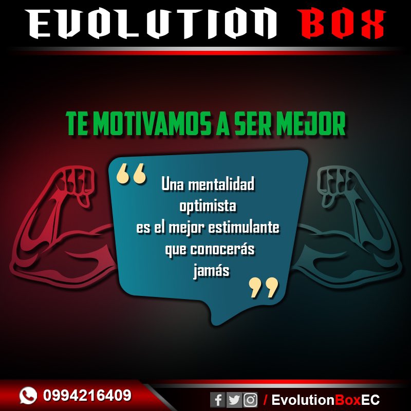 EvolutionBoxEc's tweet photo. #TeMotivamosAserMejor Piensa positivamente y ocurrirán cosas positivas.
#EvolutionBox #CrossGym
#EvolutionEsSalud
#EvolutionTuMejorElección 
#ViveLaExperienciaEvolution https://t.co/fFOjPsvpRo