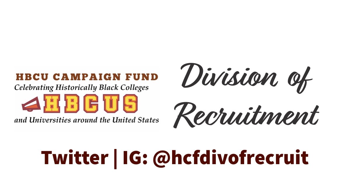 HCFPresDJJr's tweet photo. HCF Div. of Recruitment is back on social media and is available to assist high school students to #ChooseHBCU. Follow @hcfdivofrecruit on Twitter, IG, and Facebook! #WeAreHBCUs https://t.co/0qRozIpOlT