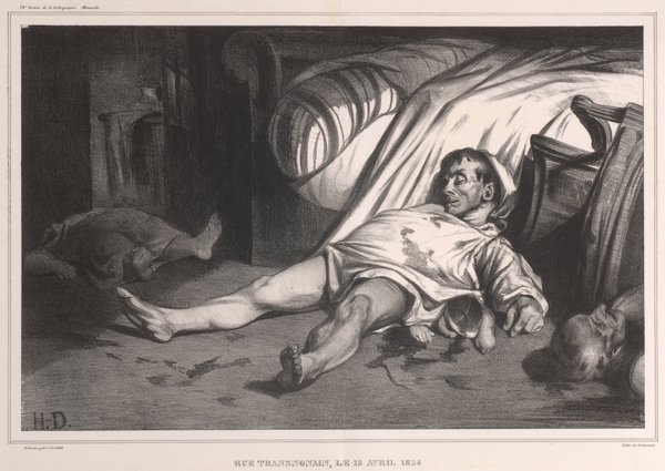 12)Le caricaturiste Daumier fit une lithographie mémorable. Il représente de façon réaliste (c’était une première) le massacre perpétué par les militaires