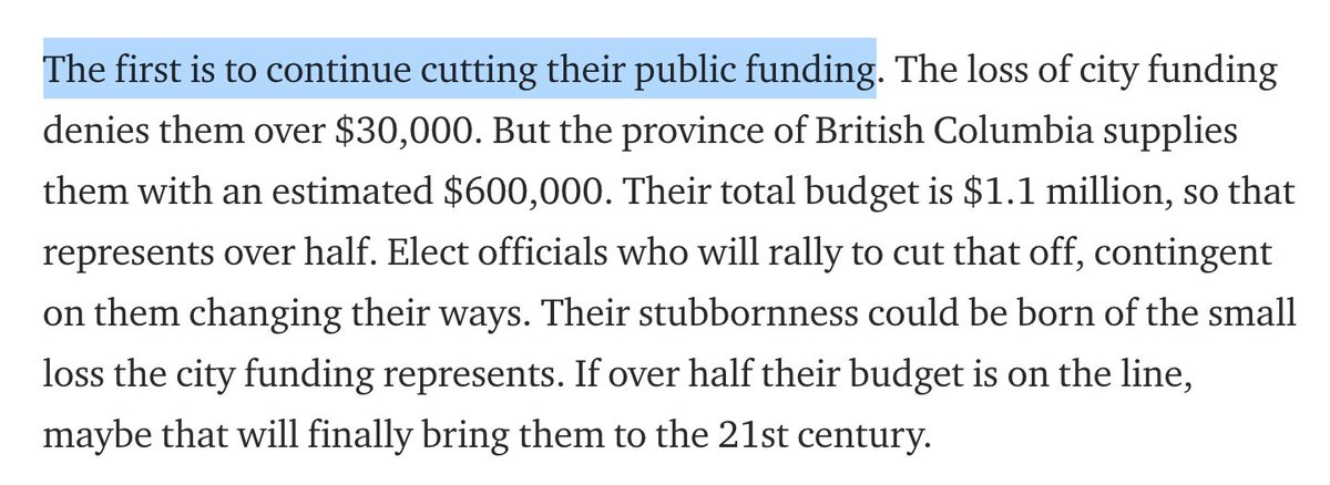 1. Continue removing their public funding