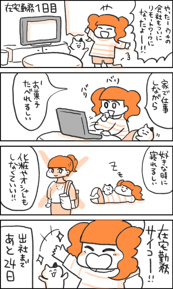 在宅勤務のザイ子ちゃん
1日目 