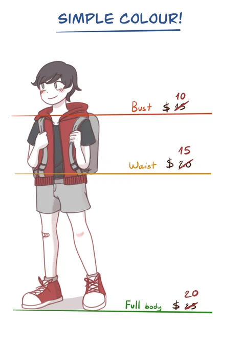 I decided to lower the prices of art commission, due to quarantine. 