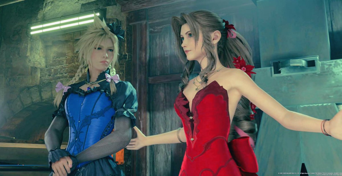 ぽんいぬ A Twitter ティファかエアリスどちらか選べって言われたら エアリス選んで振り回されたい でも1番かわいいのは この2人に嫉妬の視線を送り続けるうちのクラウド子ちゃん ダンスも真面目に踊りました かわいい Ff7r Ff7 家政婦は見た T Co