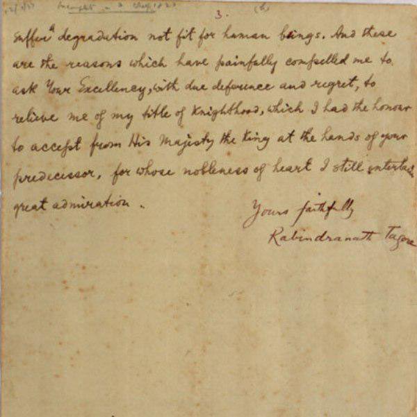 Remembering the #Martyrs of the #JalianwalabaghMassacre and Poet #RabindranathTagore’s letter to Lord Chelmsford giving up his knighthood as a protest against this action by the Govt of Punjab. #13thApril1919