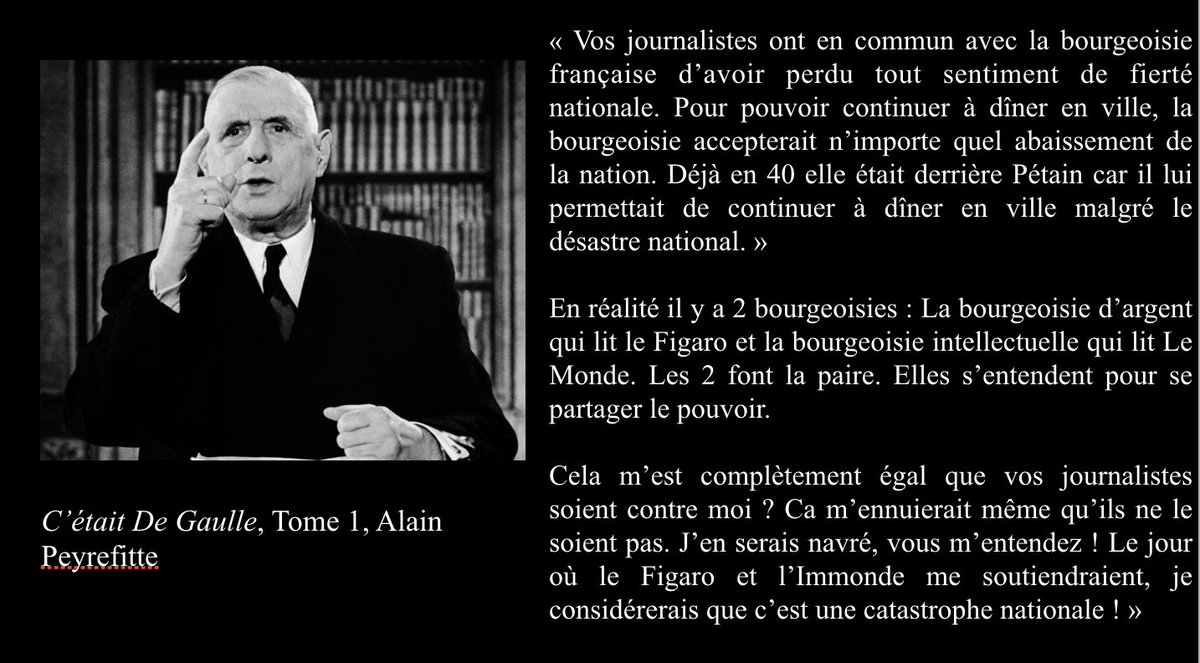 Monsieur_Frexit 🇫🇷 on Twitter: "La bourgeoisie les les journalistes selon  le Grand Charles ⤵️… "