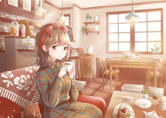 #喫茶店の日
室内の絵あまりなかったけどカフェ絡みで〜?☕️ 