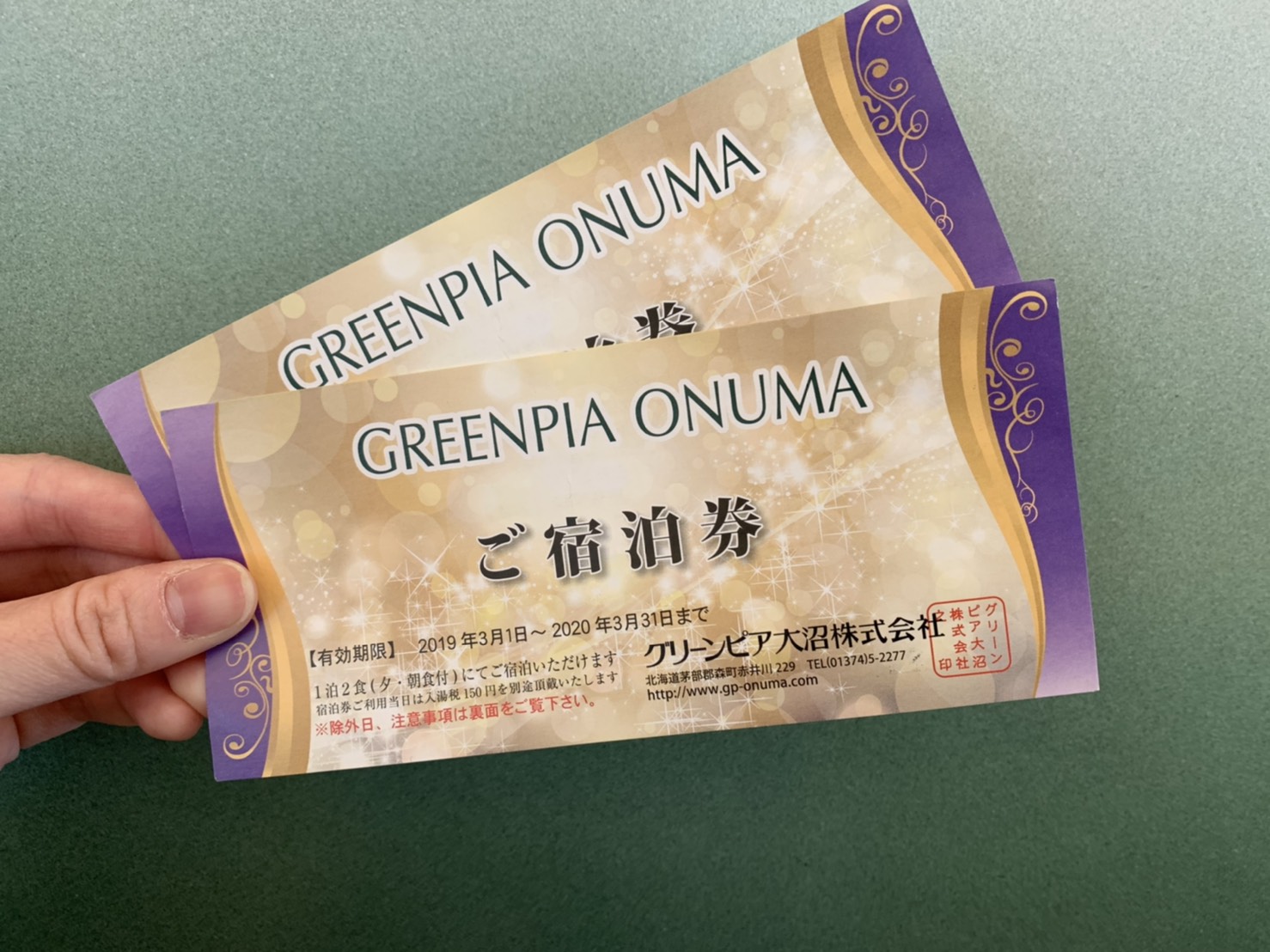 グリーンピア大沼宿泊券 2枚