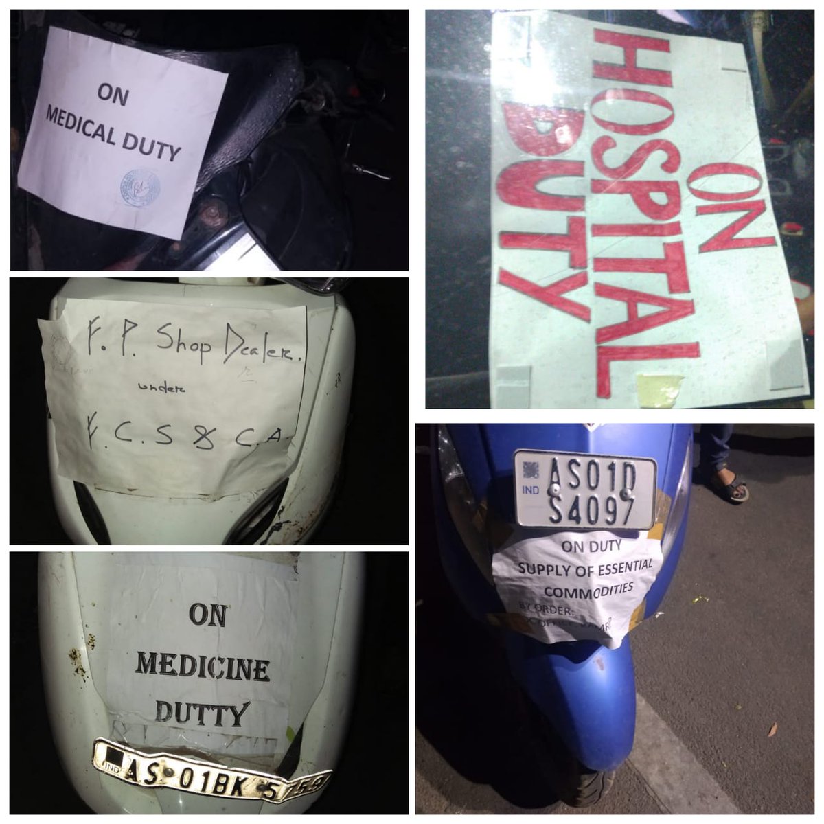GhtyTrafficPol's tweet photo. Pasting posters on your vehicle doesn’t make your vehicle authorized to move during lockdown. Action will be taken against all unauthorized vehicles. Pl carry valid ID or docs.
@assampolice @DGPAssamPolice @gpsinghassam @News18Northeast @guwahatiplus https://t.co/g2Te5ighi6