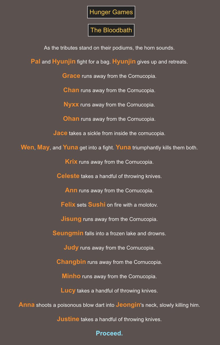 DAY 1: BLOODBATHd a m n  @_stayology really out there killing 2 people at once (sorry  @H_M280911  @outromitsu) ,,  @jeekiesung HOW COULD U DO THIS TO INNIE and.  @chenleswifeu i am Very sorry