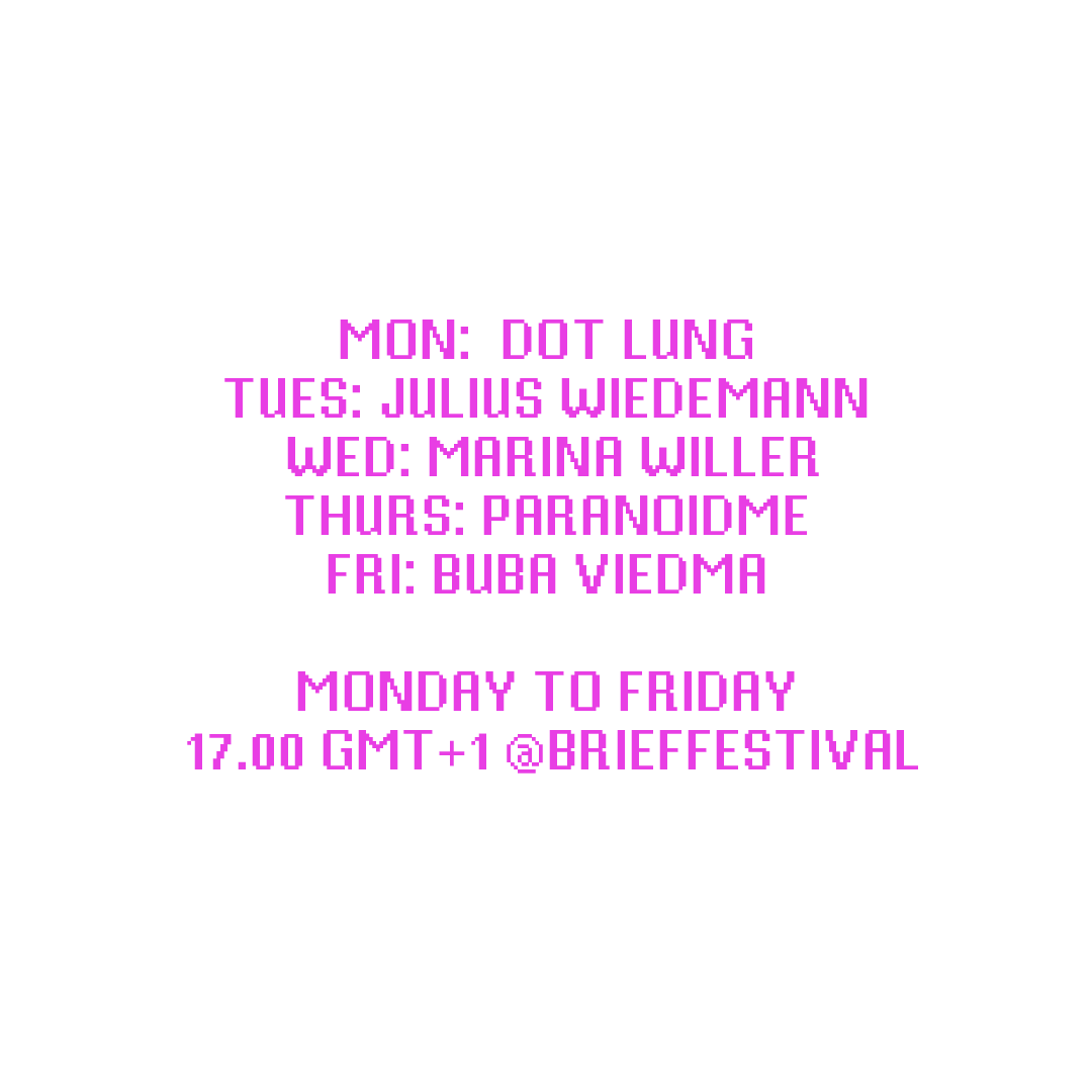 Horario de esta semana en #briefathome en vivo solo en instagram ✨Todos los días de lunes a viernes a las 17:00 GMT (+1) 🔥/ Schedule for this week's #briefathome talks that will be live from Monday to Friday at 17:00 GMT (+1) on instagram 🔥