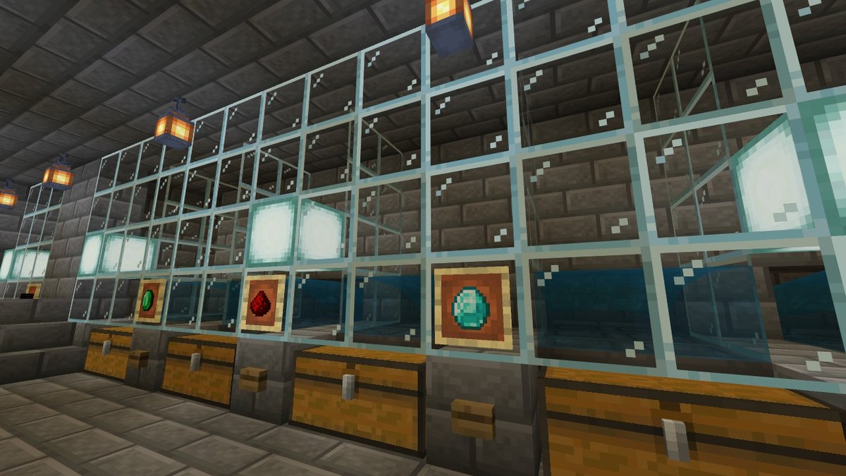 京鷲 マイクラ 今回作った建物の一つ 観島工業 です ここではコマンドを使って鉱石や建築資材の大量生産ができるようになってます マイクラ統合版 マイクラbe マイクラ 観島