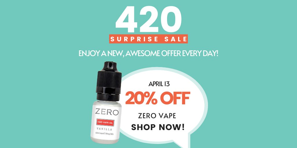 4/20 Surprise Sale! Enjoy 20% OFF Zero Vape products!
⁠
SHOP NOW!👇🏻
soo.nr/7R2d

#HealthyHempOil #CBDempowered #cbdoil #420