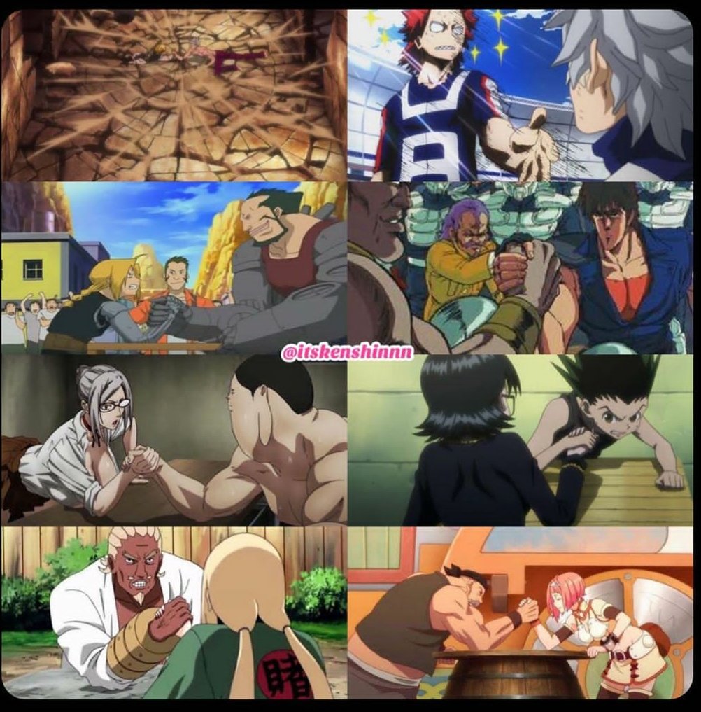Dhruv__Sankhyan's tweet photo. Some of the best arm wrestling in #anime
Comment your #favourite arm wrestling scene in tha anime .
#schoolprison #anime
#FullmetalAlchemist
#MyHeroAcadamia
#HunterXHunter
#NarutoShippuden
#SevenDeadlySins https://t.co/IxrJd60liD