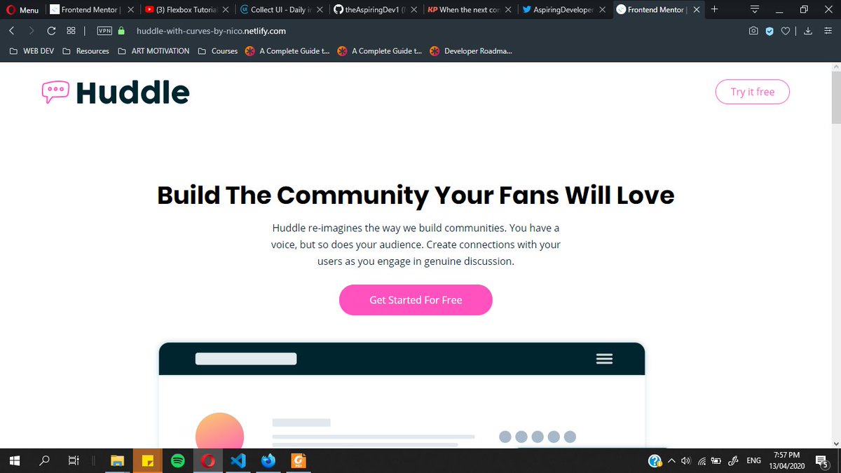 Day 15 of   #100DaysOfCode- Did 2 challenges from  @frontendmentor - Quite tough and tricky but it is kinda satisfying to fix bugs- Realized that im done with the 8 HTML & CSS only challenges so might start learning javascript soon.-Started  @KevinJPowell & #39;s course