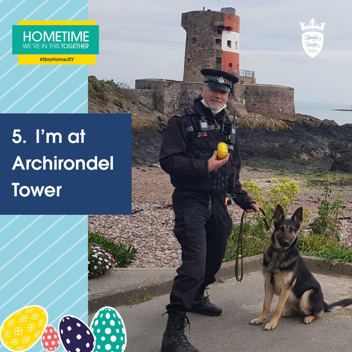 GovJersey's tweet photo. Where is PC Bisson? He's at Archirondel Tower. The final clue from our Easter egg hunt with @JerseyPolice will be posted here at 2pm today. 
#StayHomeJSY https://t.co/NWUdVKGXW8