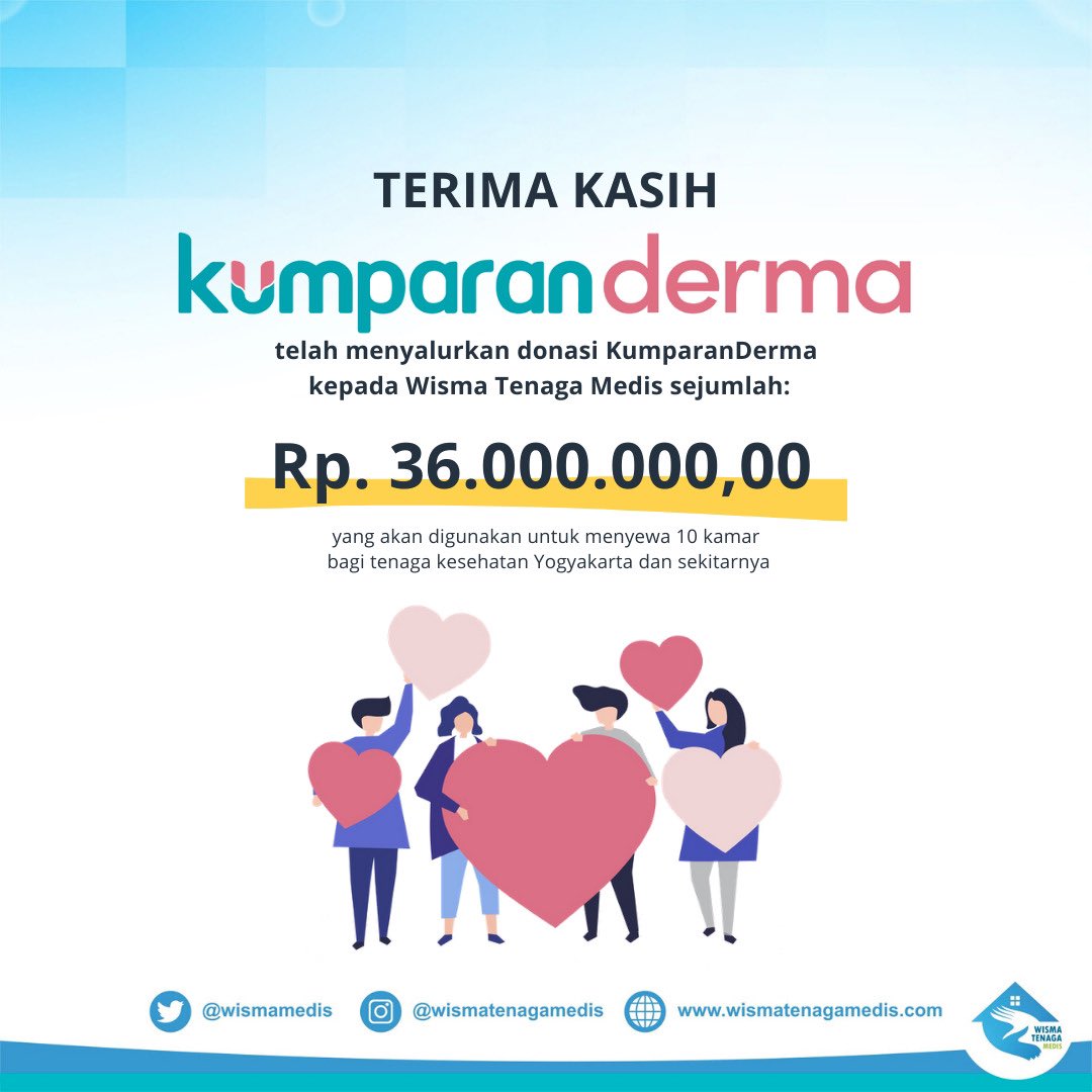 Segenap tim <a href="/wismamedis/">Wisma Tenaga Medis</a> mengucapkan terima kasih yang tulus untuk <a href="/kumparan/">kumparan</a> yang sudah turut #bergerakbersama kami guna membantu mewujudkan tempat tinggal sementara untuk tenaga medis melalui donasinya 🙏🏼