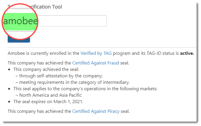 another reason TAG certification is useless is because companies can simply change names, buy other companies and __continue__ committing fraud