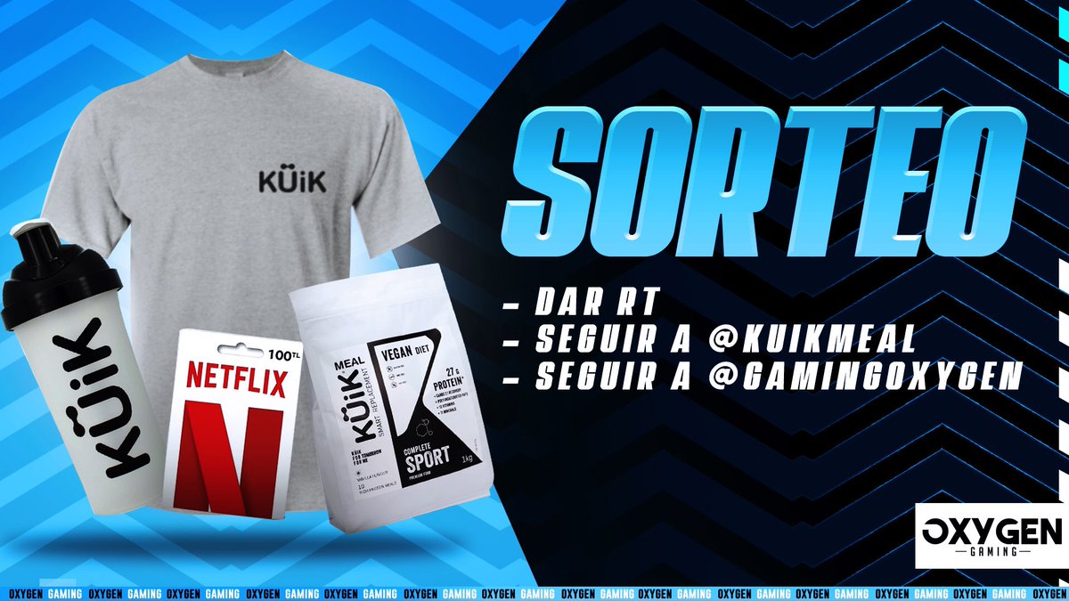 #SORTEO

¡Aquí tenemos el sorteazo que hacemos junto con @kuikmeal! 🎁

📦 Bolsa Küik Meal Original
🍶 Shaker
👕 Camiseta
📺 Cuenta de #Netflix o #Disney

📍REQUISITOS:

-Seguir a @kuikmeal.
-Seguir a <a href="/GamingOxygen/">Oxygen Gaming</a>.
-Retwittear la publicación.

¡El sorteo finalizará el 20/04! 🍀