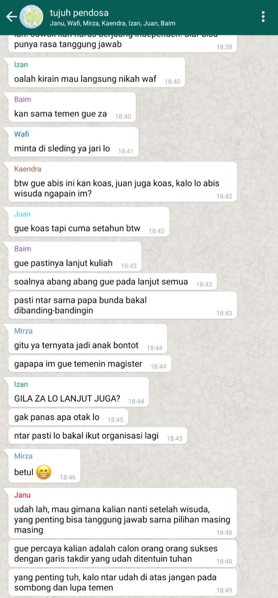 tujupendosa's tweet photo. kira-kira beginilah konversasi mereka sebelum ada di @tujuhpendosa https://t.co/qXvFBinArm