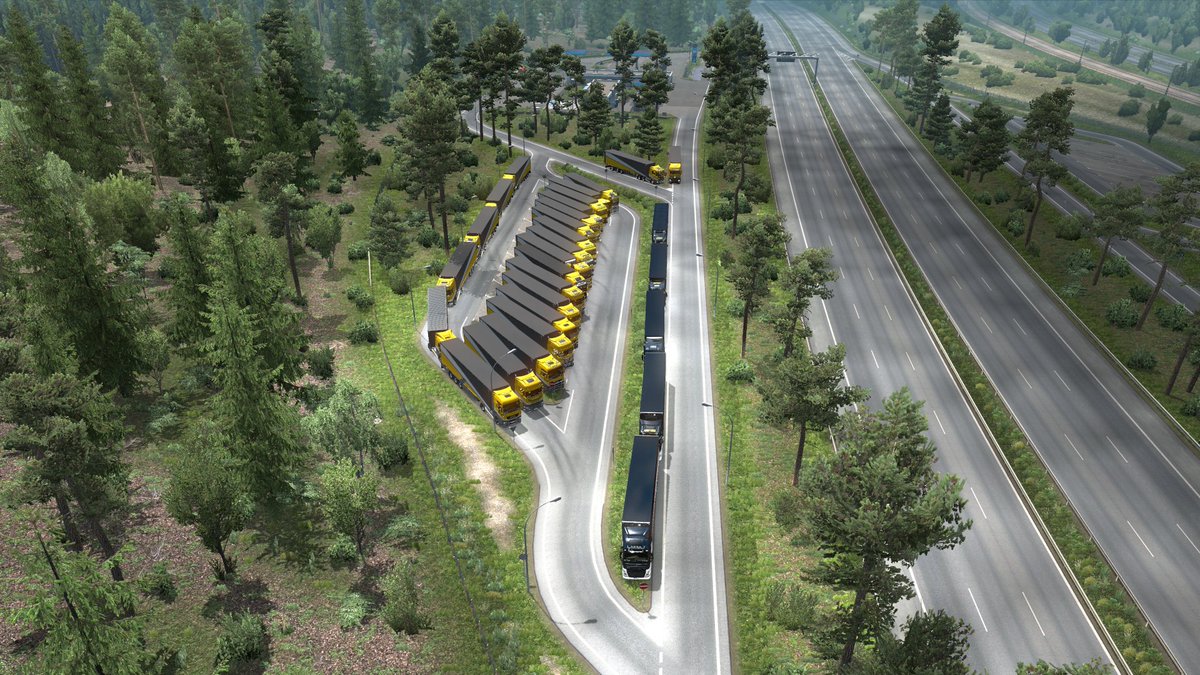 Junnky77's tweet photo. Where to go with the vehicles over the weekend? In the future, it would be good to increase the resting places for trucks.
#SCSsoftware #QualityExpress #weekendconvoy #multiplayer #BestCommunityEver
@SCSsoftware @TruckersMP @ets2de @SimulatorNews @TruckersFM @TFMStreetTeam https://t.co/fo319q46J3