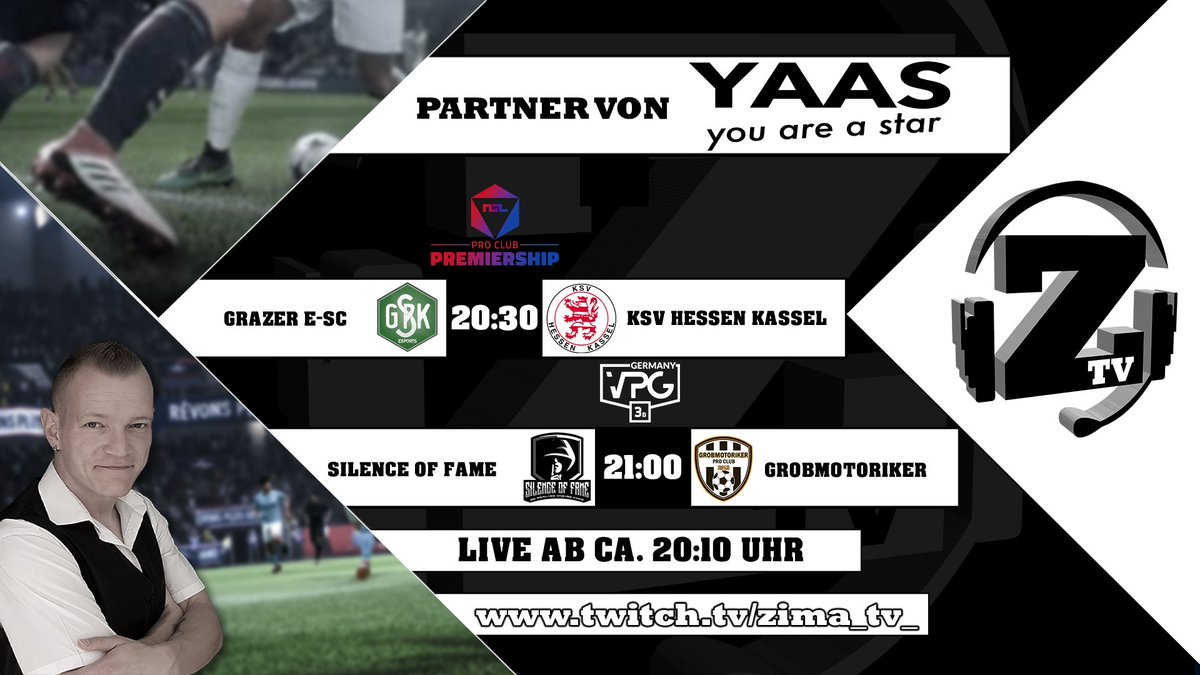 +++ Matchday am Montag +++

Saisonauftakt @ngl_premiership 
20:30 Uhr <a href="/ScGrazer/">Carla</a> vs <a href="/KSVHessenKS/">KSV Hessen Kassel</a> 

6. Spieltag <a href="/VPGDeutschland/">VPG Deutschland</a> 
21:00 Uhr @SilenceofFame vs #Grobmotoriker

Link: twitch.tv/zima_tv_

#fifa #team #football <a href="/VP_Gamingde/">VP-Gaming.de</a>
#games #post @KSV_Hessen #StayAtHome