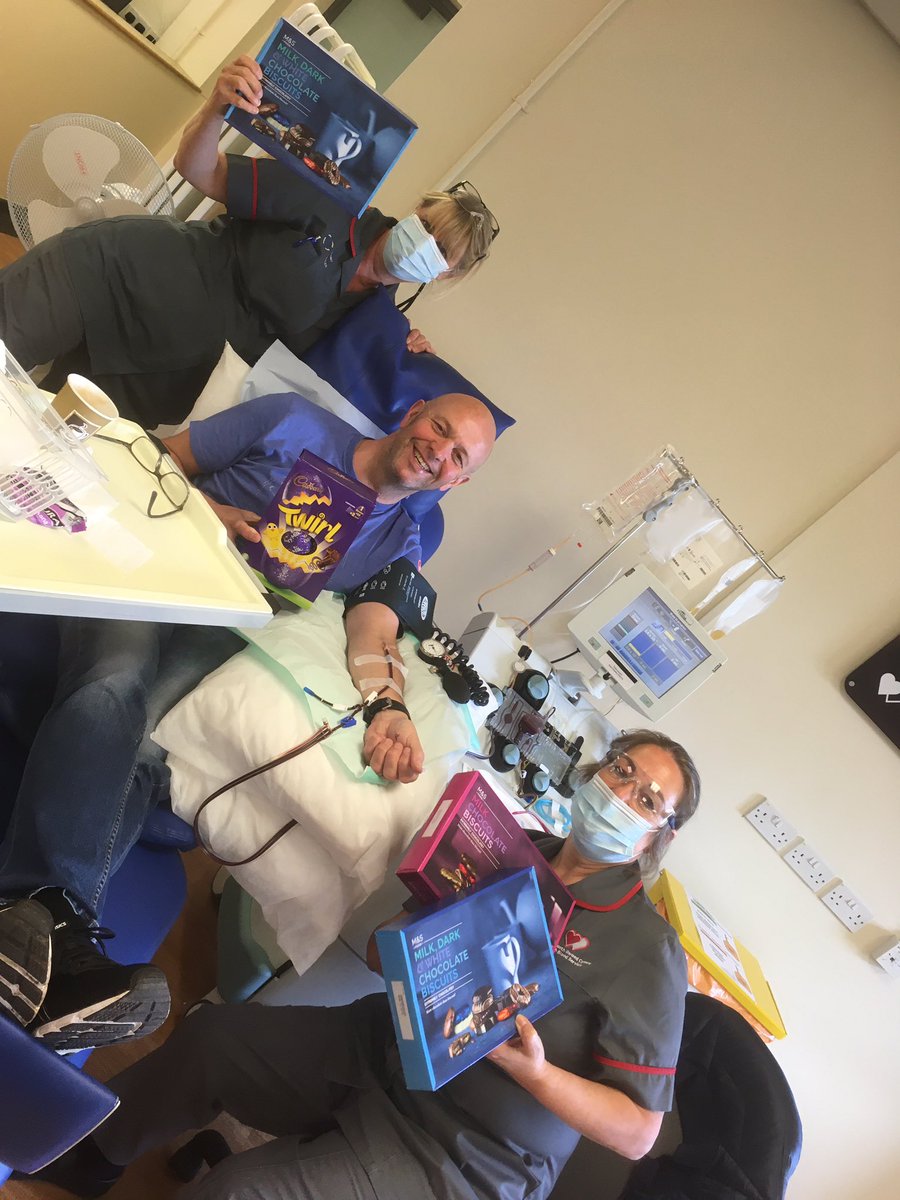 Dsimondavies's tweet photo. @bloodcancer_uk thanks to @marksandspencer Talbot Green for their wonderful donation of biscuits for staff of @WelshBlood where I donated platelets today. Now donated 330 units. Please continue donating if you can https://t.co/VWfhQIlmez